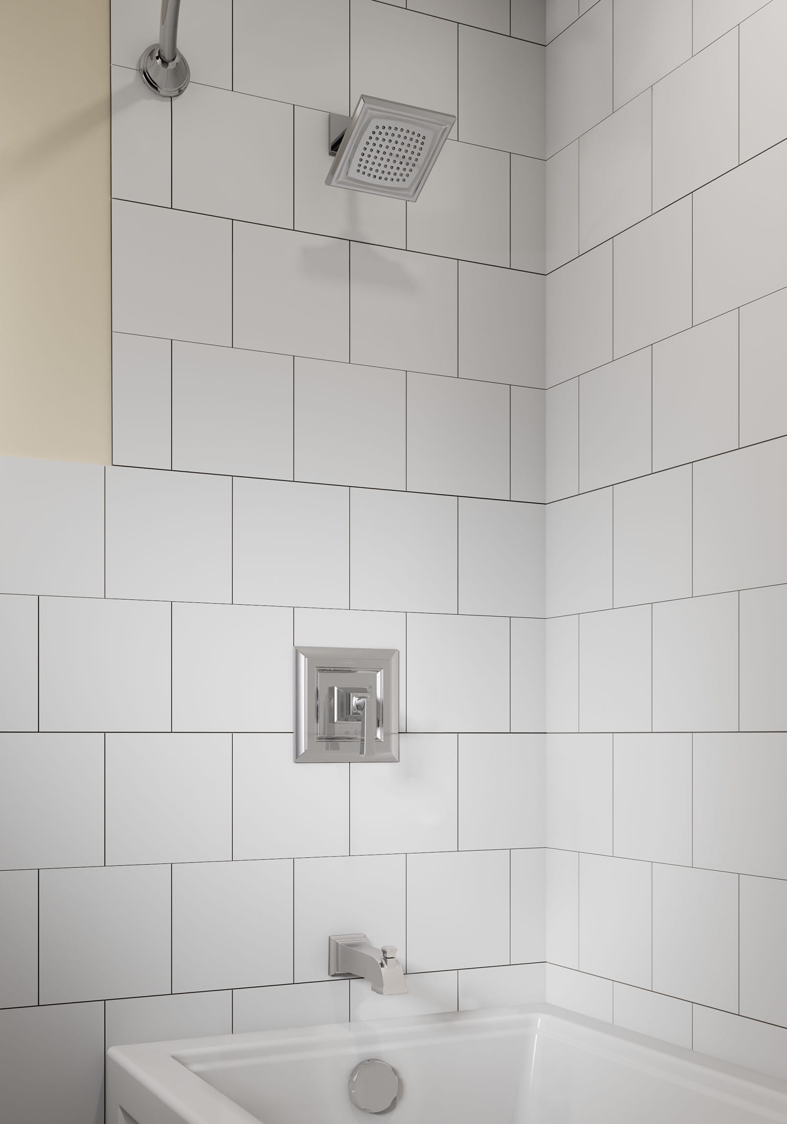 Town Square® S 2.5 gpm/9.5 L/min Tub and Shower Trim Kit With Single Function Showerhead, Double Ceramic Pressure Balance Cartridge With Lever Handle